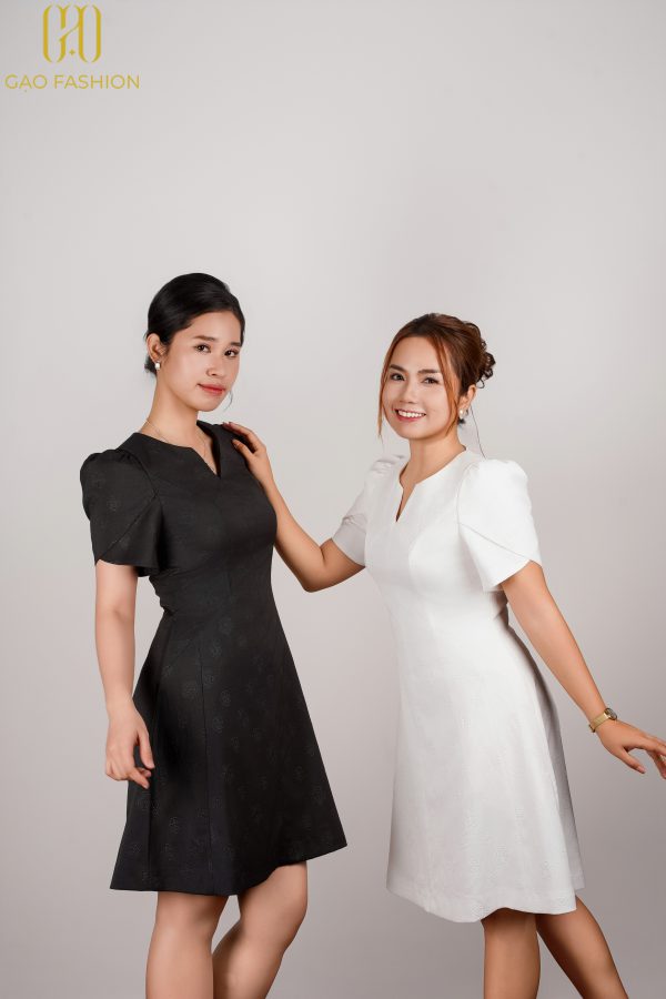 Váy Cổ V Tay Cánh